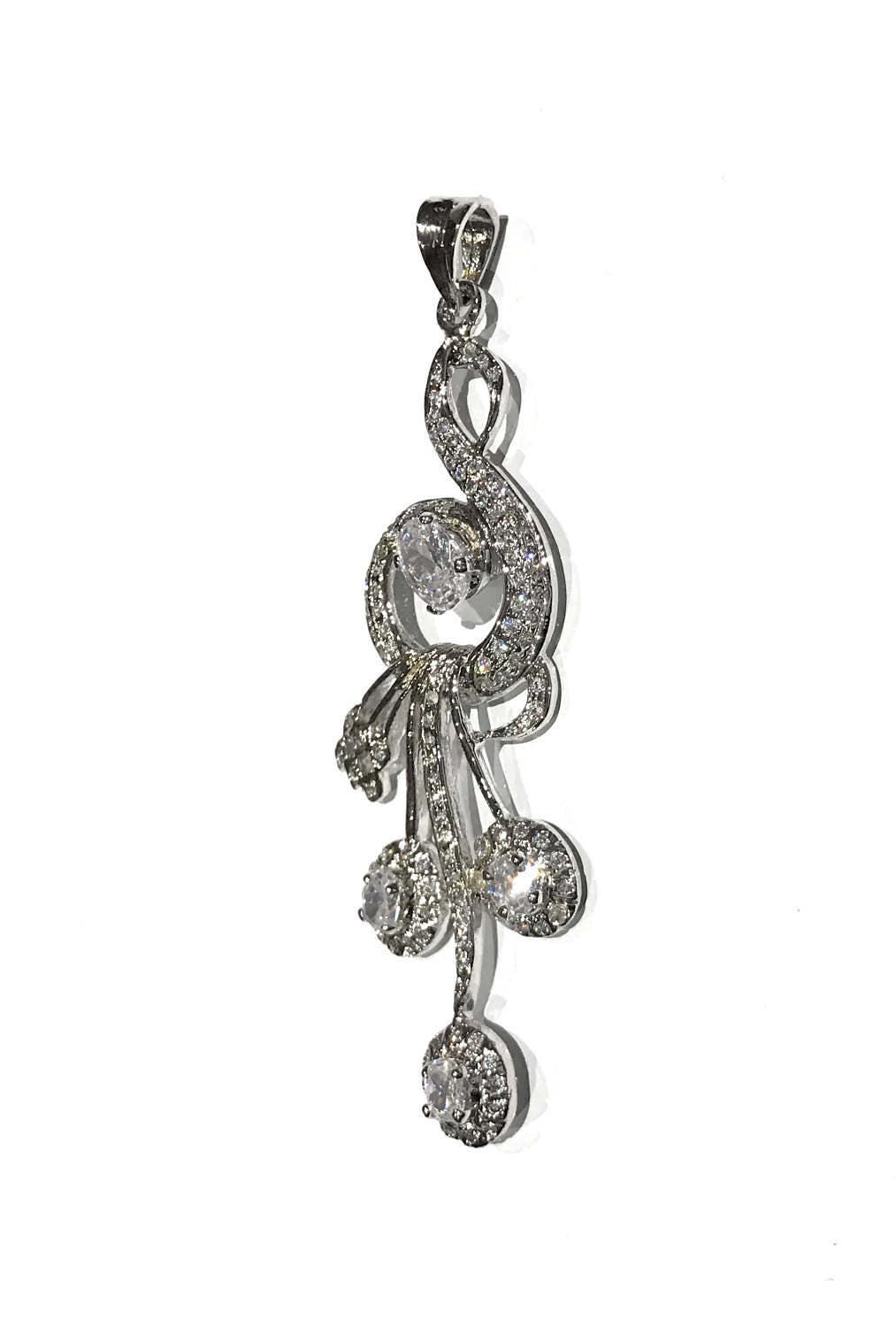 Large Pendants Silver Pendants CZ Pendants Jewelry Making Etsy