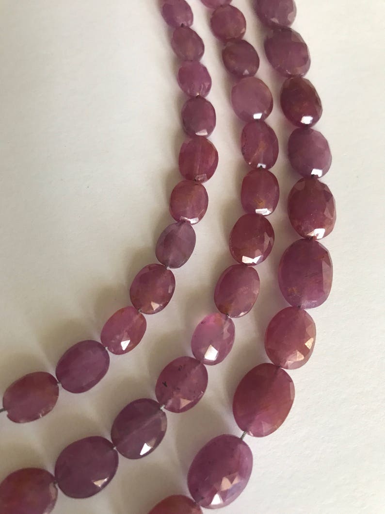 Pink Sapphire Beads, Gemstone Beads, Natural Sapphire Beads, September Birthstone, Wholesale Beads, Bulk Beads, Jewelry Supplies, 7 Strand image 5