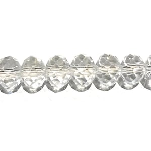 Heldere kralen, glaskralen, gefacetteerde glazen rondelle kralen, DIY sieraden, sieraden maken kralen, sieraden benodigdheden, 8 x 6 mm