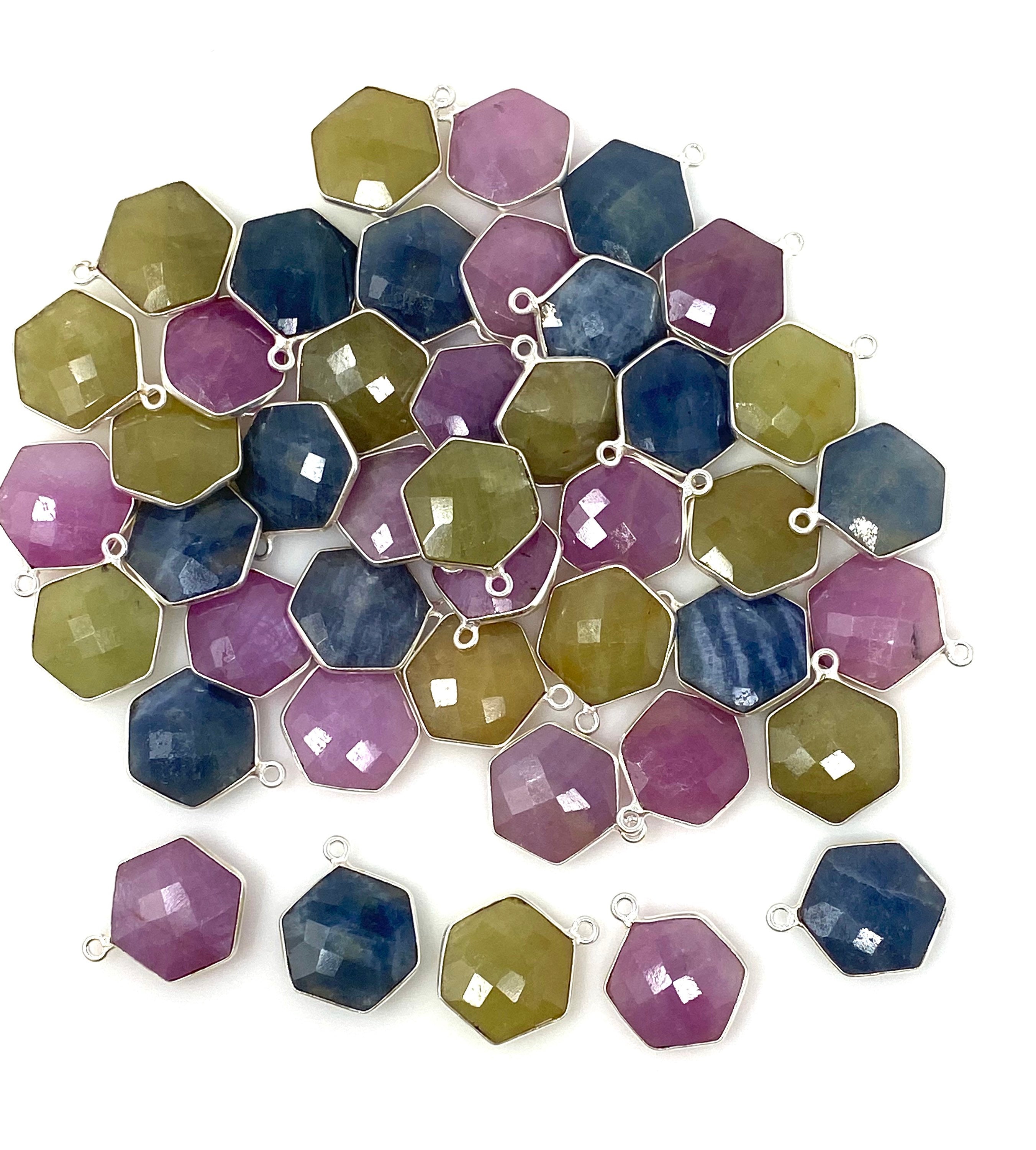 10 Pcs / 13 Pcs Natural Sapphire Gemstone Charms Wholesale Etsy