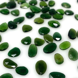 5 pezzi / 10 pezzi Cabochon taglio rosa di tormalina cromata naturale, pietre preziose sciolte, pietre per anelli, 7 x 5 mm - 11 x 7 mm immagine 4