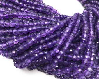 Natural Amethyst Beads, Jewelry Making Supplies, Wholesale Beads, Gemstone Beads, Bulk Beads, 4mm-4.5mm, 13" Strand