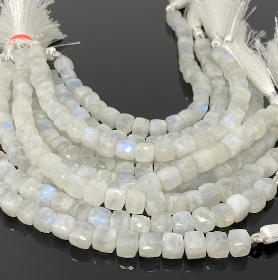 Rainbow Moonstone Beads Moonstone Gemstone Beads 3D Cube Box