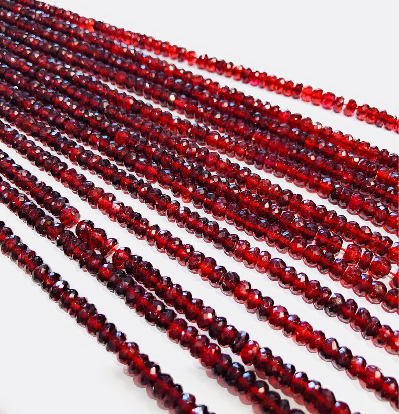 Natural Garnet Gemstone Beads, Genuine Mozambique Garnet Beads, Jewelry Supplies for Jewelry Making, Wholesale Beads, Bulk Beads, 5mm-5.5mm image 1