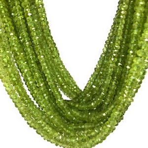 Natural Peridot Gemstone Beads, Genuine Gemstone Wholesale Beads, Bulk Beads for Jewelry Making, AAA Quality, 13 Strand image 5