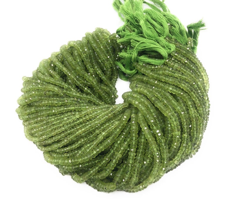 Natural Peridot Gemstone Beads, Genuine Gemstone Wholesale Beads, Bulk Beads for Jewelry Making, AAA Quality, 13 Strand image 2