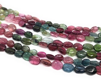 13" Tourmaline Gemstone Beads Natural Watermelon Tourmaline Beads Wholesale Jewelry Supplies Bulk Beads for DIY Jewelry Making, 5x4mm-7x5mm