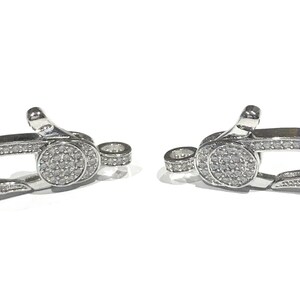 Micro Pave Spangen, Pave Karabiner Spangen, CZ Pave Spangen, Pave Zubehör, Karabinerverschluss, Pave Karabinerverschluss, Schmuckzubehör, 24x9.5 x 5 mm Bild 4