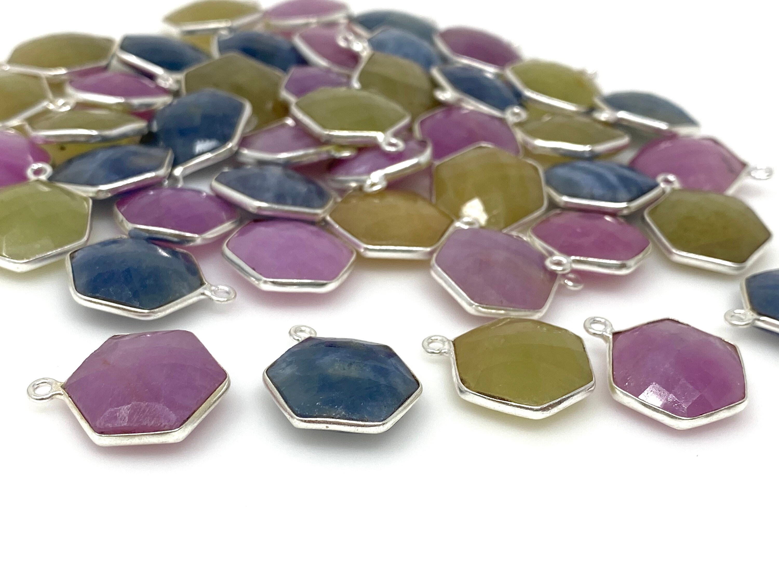 10 Pcs / 13 Pcs Natural Sapphire Gemstone Charms Wholesale Etsy