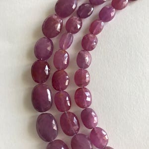 Pink Sapphire Beads, Gemstone Beads, Natural Sapphire Beads, September Birthstone, Wholesale Beads, Bulk Beads, Jewelry Supplies, 7 Strand image 1