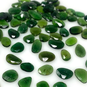 5 pezzi / 10 pezzi Cabochon taglio rosa di tormalina cromata naturale, pietre preziose sciolte, pietre per anelli, 7 x 5 mm - 11 x 7 mm immagine 1