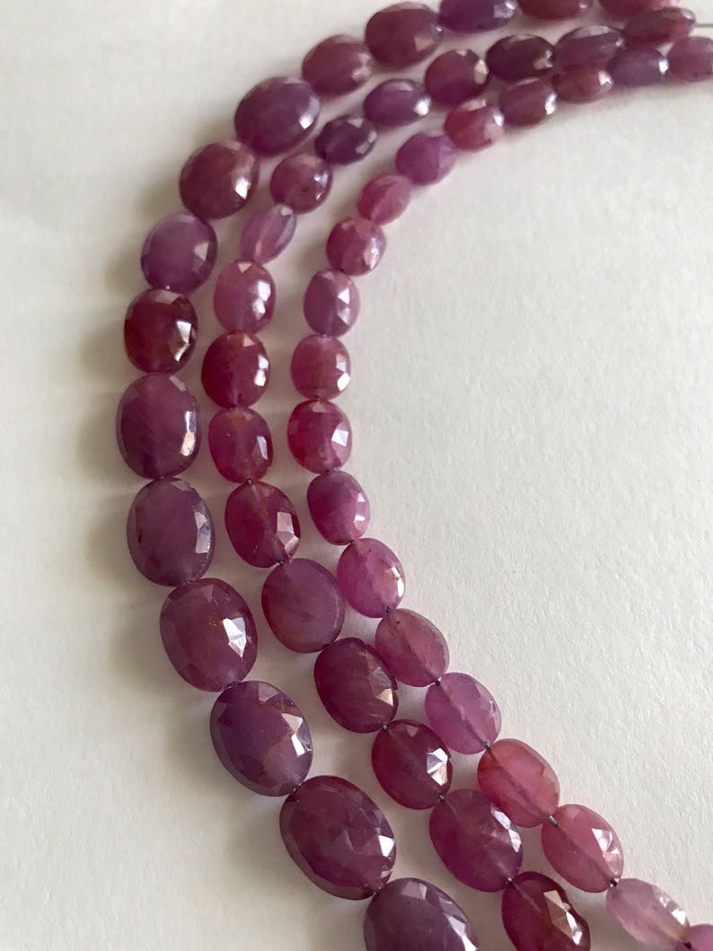 Pink Sapphire Beads, Gemstone Beads, Natural Sapphire Beads, September Birthstone, Wholesale Beads, Bulk Beads, Jewelry Supplies, 7 Strand image 4