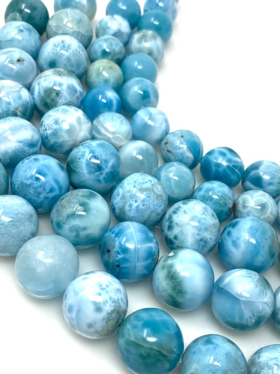 Rare Larimar Gemstone Beads Genuine Dominican Republic Larimar