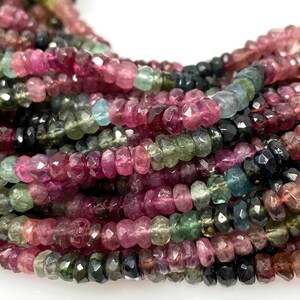 13 Tourmaline Gemstone Beads Natural Watermelon Tourmaline Beads Wholesale Jewelry Supplies Bulk Beads for DIY Jewelry Making, 4.5mm image 4