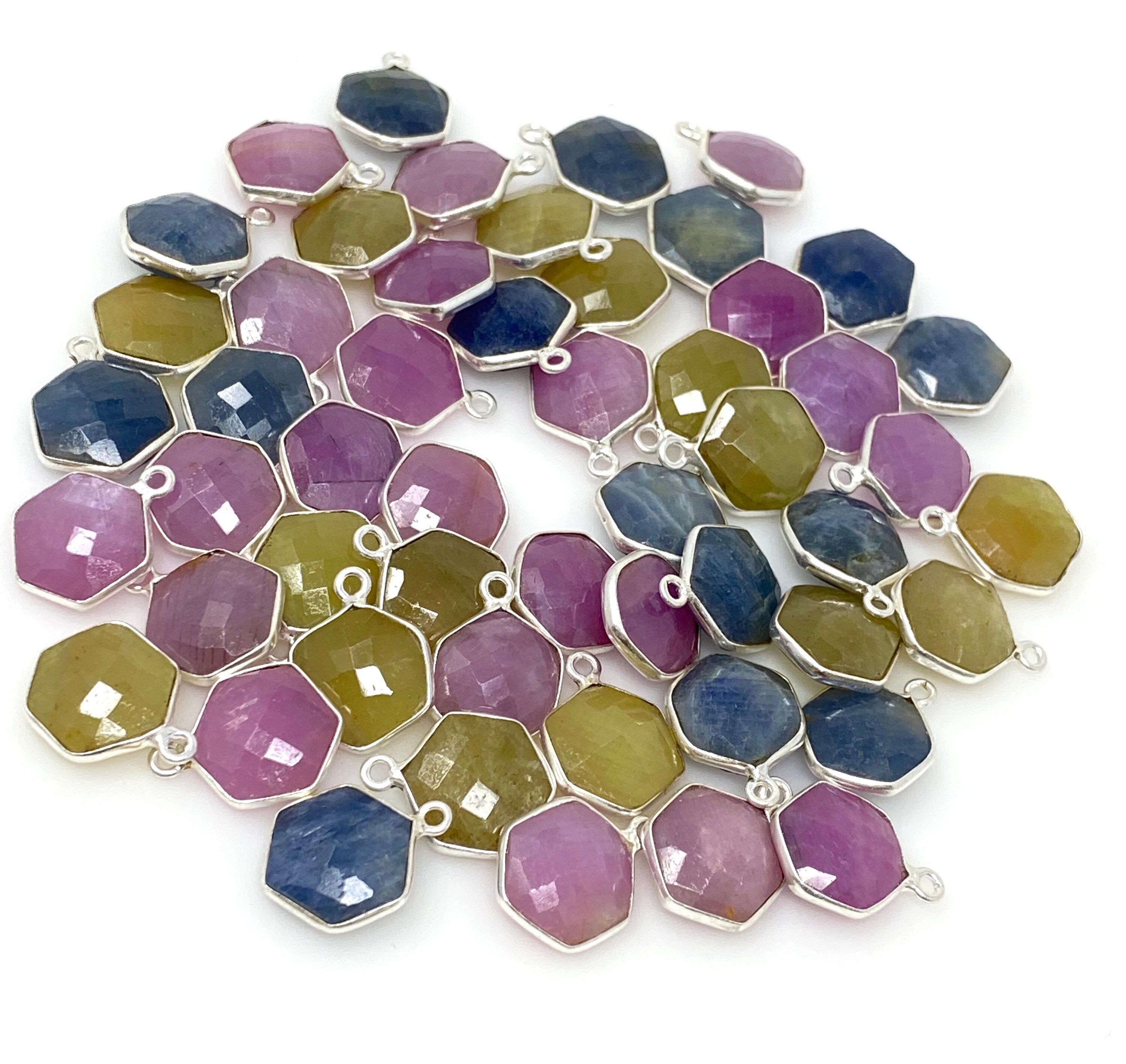 10 Pcs / 12 Pcs Natural Sapphire Gemstone Charms Wholesale Etsy