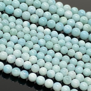 16&quot; Larimar Beads, Gemstone Beads, Genuine Dominican Republic Larimar Beads  AAAA Quality, Jewelry Supplies, Healing Crystal , 5mm - 5.5mm