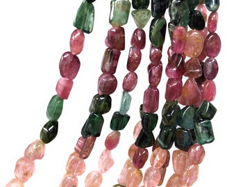 Natural Tourmaline Gemstone Beads, Beading Supplies for DIY Jewelry Making, Bulk Wholesale Beads, Tourmaline Nugget Beads Jewelry Supplies