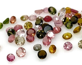 10 pezzi di pietre tagliate di tormalina, pietre preziose sciolte multi tormalina naturale, qualità AAA, 3 mm - 4,5 mm, pietre preziose all'ingrosso
