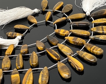 Natural Tiger Eye Beads, Gemstone Beads, Jewelry Supplies, Wholesale Bulk Beads, 7.75” Strand/ 12pcs