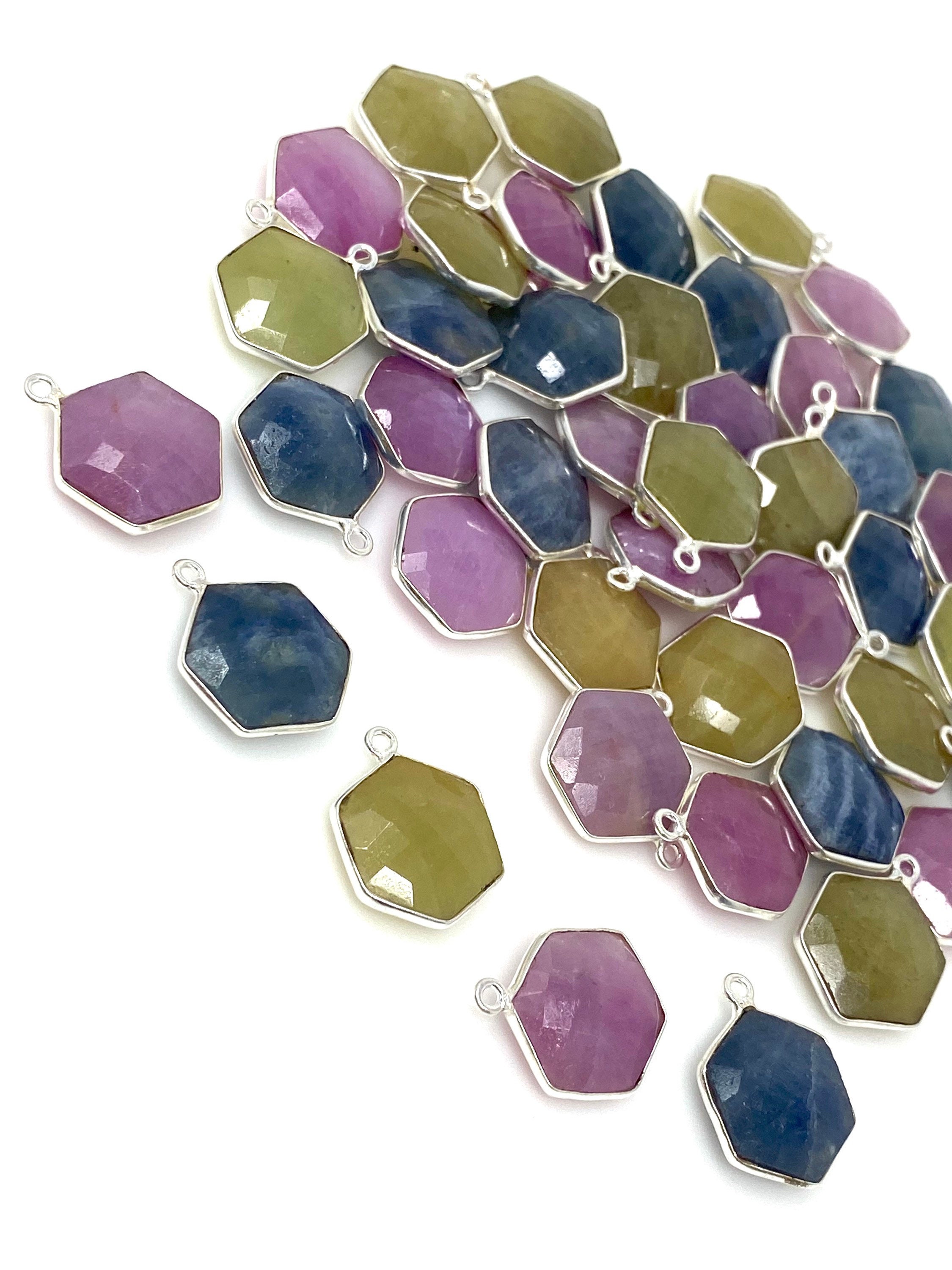 10 Pcs / 13 Pcs Natural Sapphire Gemstone Charms Wholesale Etsy
