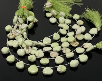 Natural Lemon Chrysoprase Gemstone Beads, Jewelry Supplies, Bulk Wholesale Beads, 8" Strand