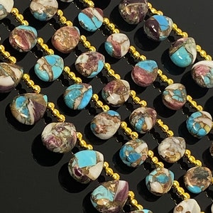Oyster Copper Turquoise Beads, Turquoise Beads, Healing Crystal, Natural Gemstones, Wholesale Beads, Bulk Beads, 8&quot; Strand