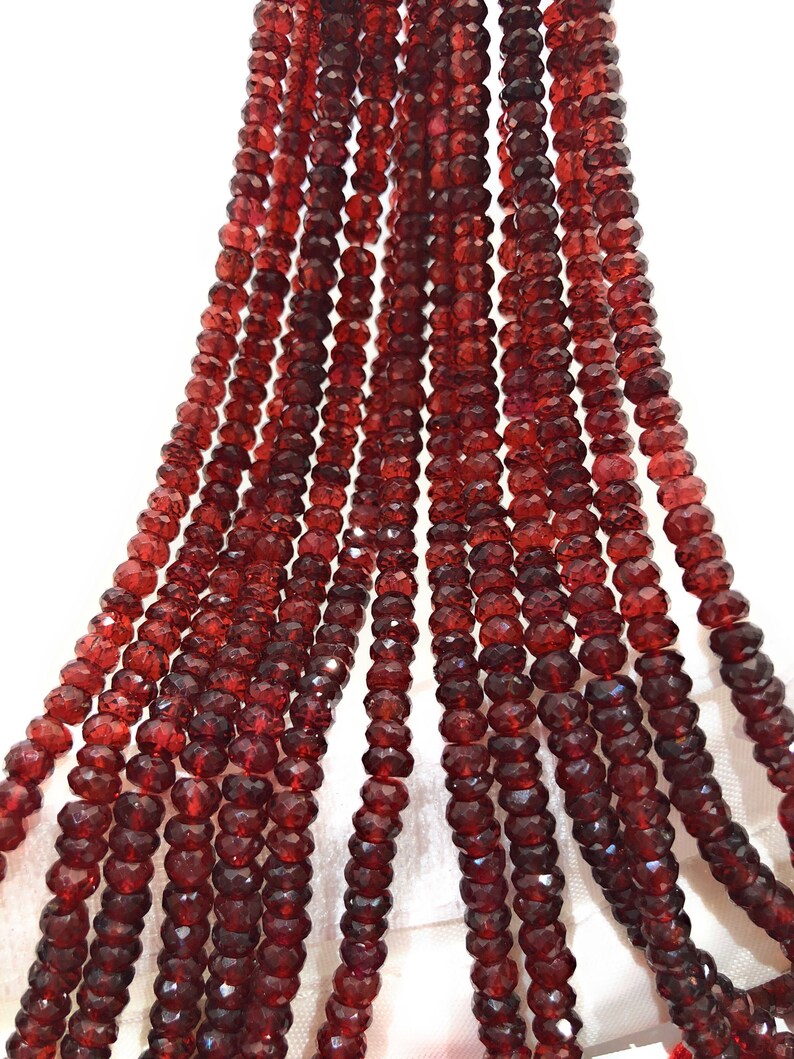 Natural Garnet Gemstone Beads, Genuine Mozambique Garnet Beads, Jewelry Supplies for Jewelry Making, Wholesale Beads, Bulk Beads, 5mm-5.5mm image 7