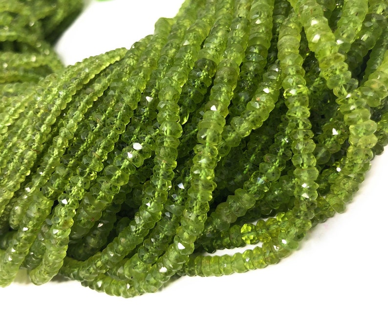 Natural Peridot Gemstone Beads, Genuine Gemstone Wholesale Beads, Bulk Beads for Jewelry Making, AAA Quality, 13 Strand image 4