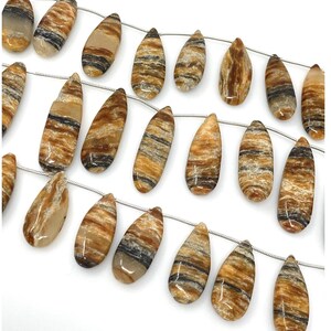 8&quot; Natural Brown Jasper Gemstone Beads, Bulk Wholesale Beads, Jewelry Supplies, 24-34mm