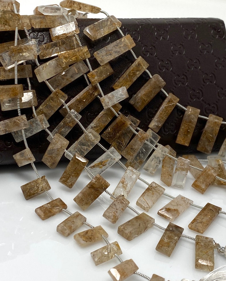 Natural Copper Rutile Gemstone Beads, Jewelry Supplies, Wholesale Bulk