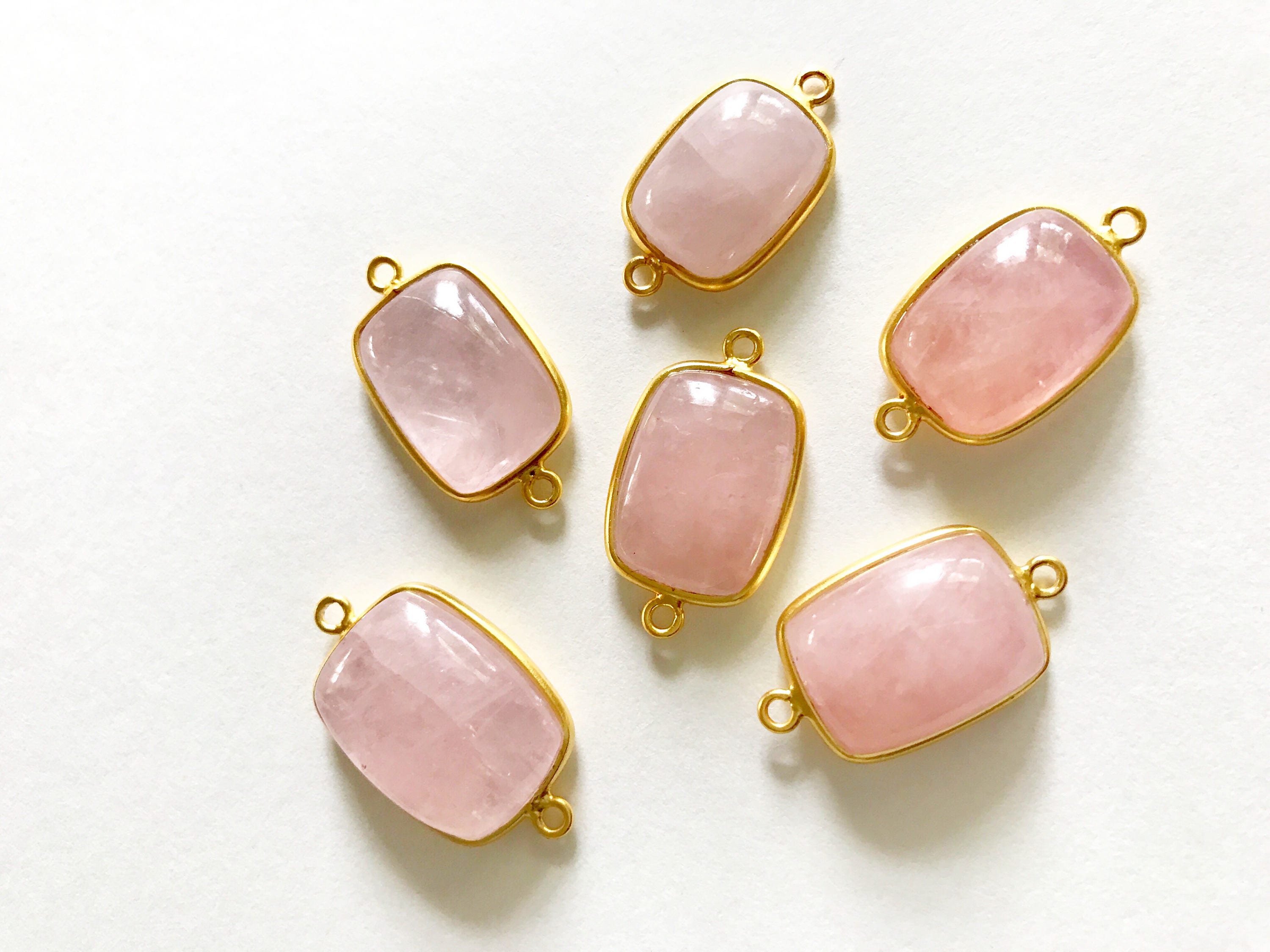 Connectors Gemstone Connectors Gold Plated Bezel Etsy