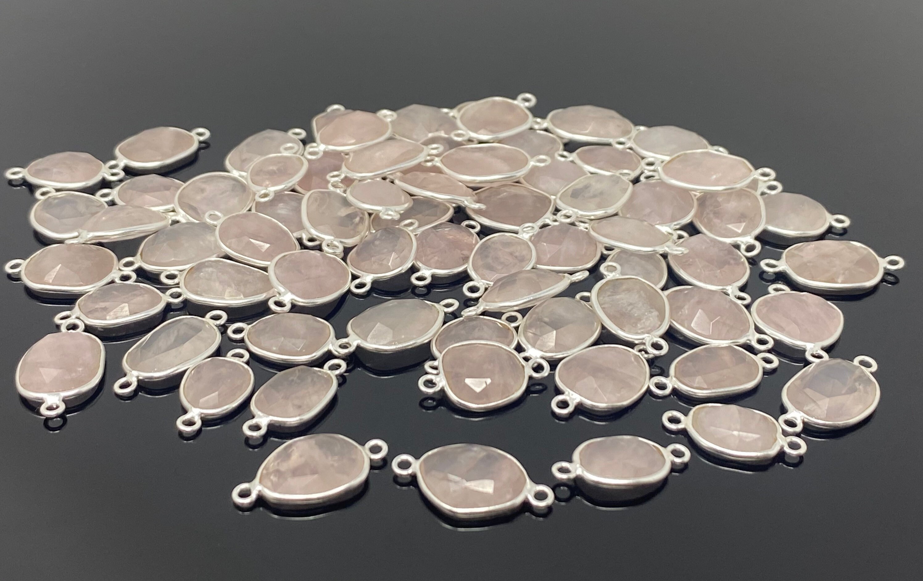 5pcs/ 10pcs Rose Quartz Connector Gemstone Connectors Etsy UK