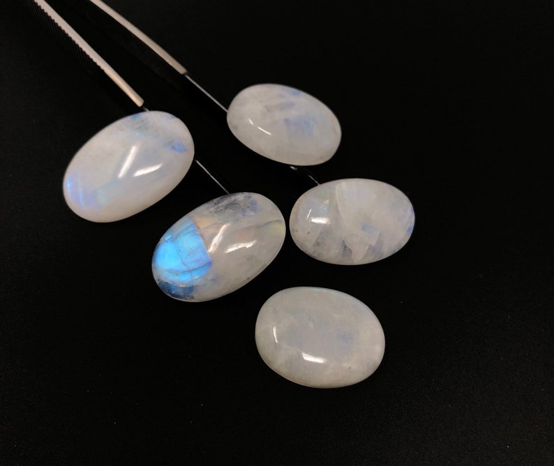 Flashy Jewelry Stone Cabochons Jewelry Makings Metaphysical Stone Rainbow Moonstone Cabochon Smooth Moonstone