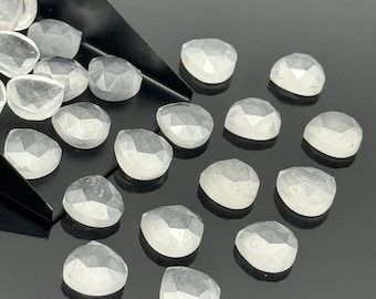 Cabochons de pierres précieuses en vrac de 10 mm de cristal de quartz, taille de rose de quartz de cristal clair en vrac, fabrication de bijoux à bricoler soi-même en gros, pierres de bague