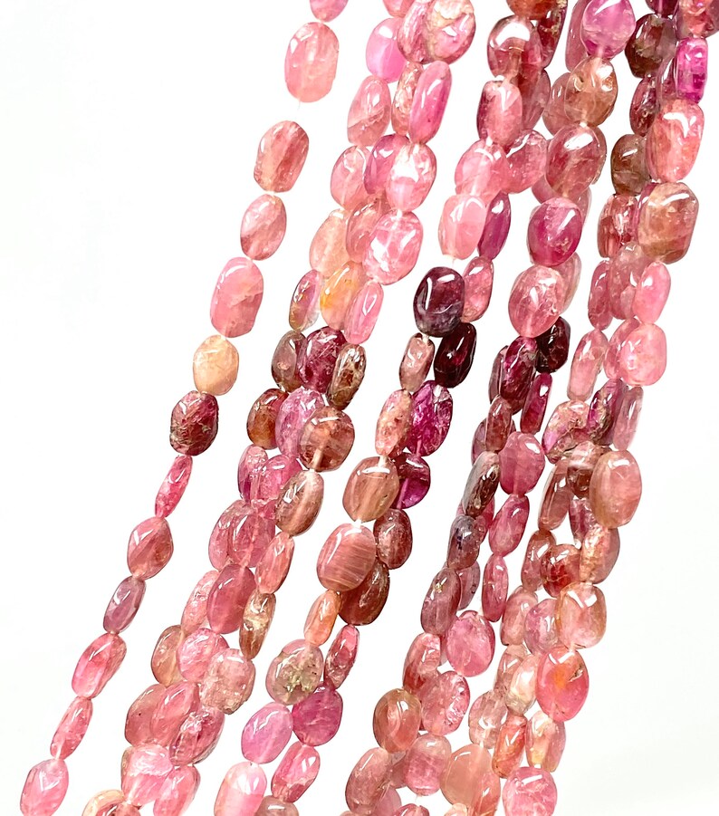 Wholesale Bulk Beads 13.5 Strand Jewelry Supplies for Jewelry Making Pink Tourmaline Beads Smooth Shaded Tourmaline Gemstone Beads