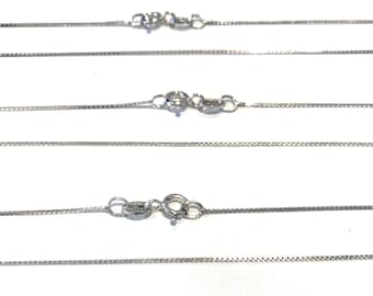 18" Silver Chain, Sterling Silver Chain, Necklace Chain, Silver Box Chain, Silver Chain Bulk Jewelry Findings Jewelry Making, 1.2mm
