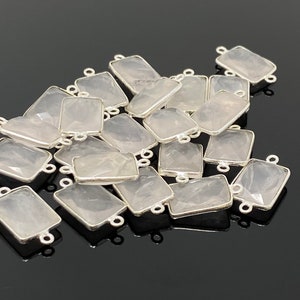 10Pcs / 13 Pcs Rose Quartz Connector,  Gemstone Connectors, Wholesale Bulk Jewelry Supplies, 21x11mm - 22x12mm