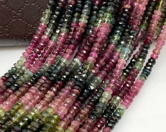 13&quot; Tourmaline Gemstone Beads Natural Watermelon Tourmaline Beads Wholesale Jewelry Supplies Bulk Beads for DIY Jewelry Making, 4.5mm