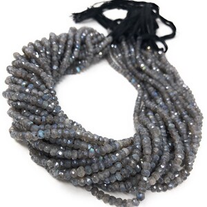 Labradorite Gemstone Beads - Blue Fire Coated Labradorite Beads, Bulk Wholesale Beads for Jewelry Making, 4-4.5mm, 13&quot; Strand