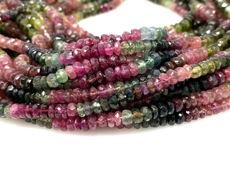 13 Tourmaline Gemstone Beads Natural Watermelon Tourmaline Beads Wholesale Jewelry Supplies Bulk Beads for DIY Jewelry Making, 4.5mm image 7