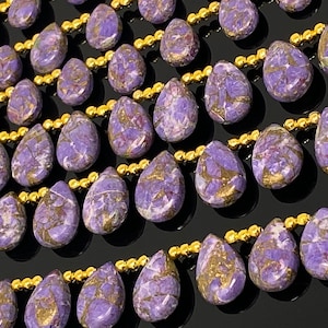 Mohave Purple Copper Turquoise Beads, Gemstone Beads, Wholesale Bulk Beads for DIY Jewelry Making, Jewelry Supplies, 8&quot; Strand