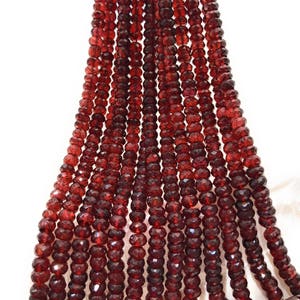 Natural Garnet Gemstone Beads, Genuine Mozambique Garnet Beads, Jewelry Supplies for Jewelry Making, Wholesale Beads, Bulk Beads, 5mm-5.5mm image 3