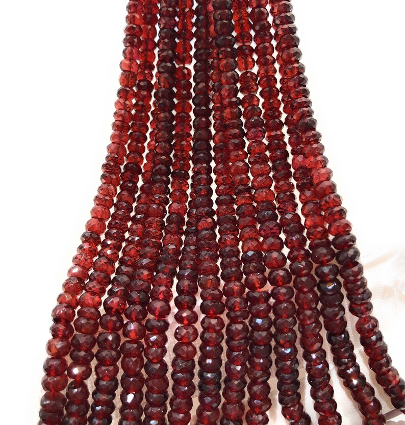 Natural Garnet Gemstone Beads, Genuine Mozambique Garnet Beads, Jewelry Supplies for Jewelry Making, Wholesale Beads, Bulk Beads, 5mm-5.5mm image 3