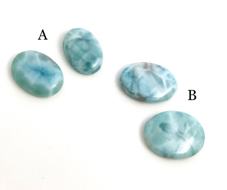 2 Pcs Larimar Cabochon, Loose Gemstone, shops Blue Larimar, Wire Wrapping Supplies, Gemstone Cabochons, Jewelry Supplies, DIY Jewelry