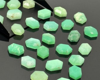 10 stuks Chrysopraas Rosecut losse edelstenen cabochons, natuurlijke Chrysopraas Rose Cuts ringstenen bulk groothandel sieraden maken 9x7mm - 10x7mm