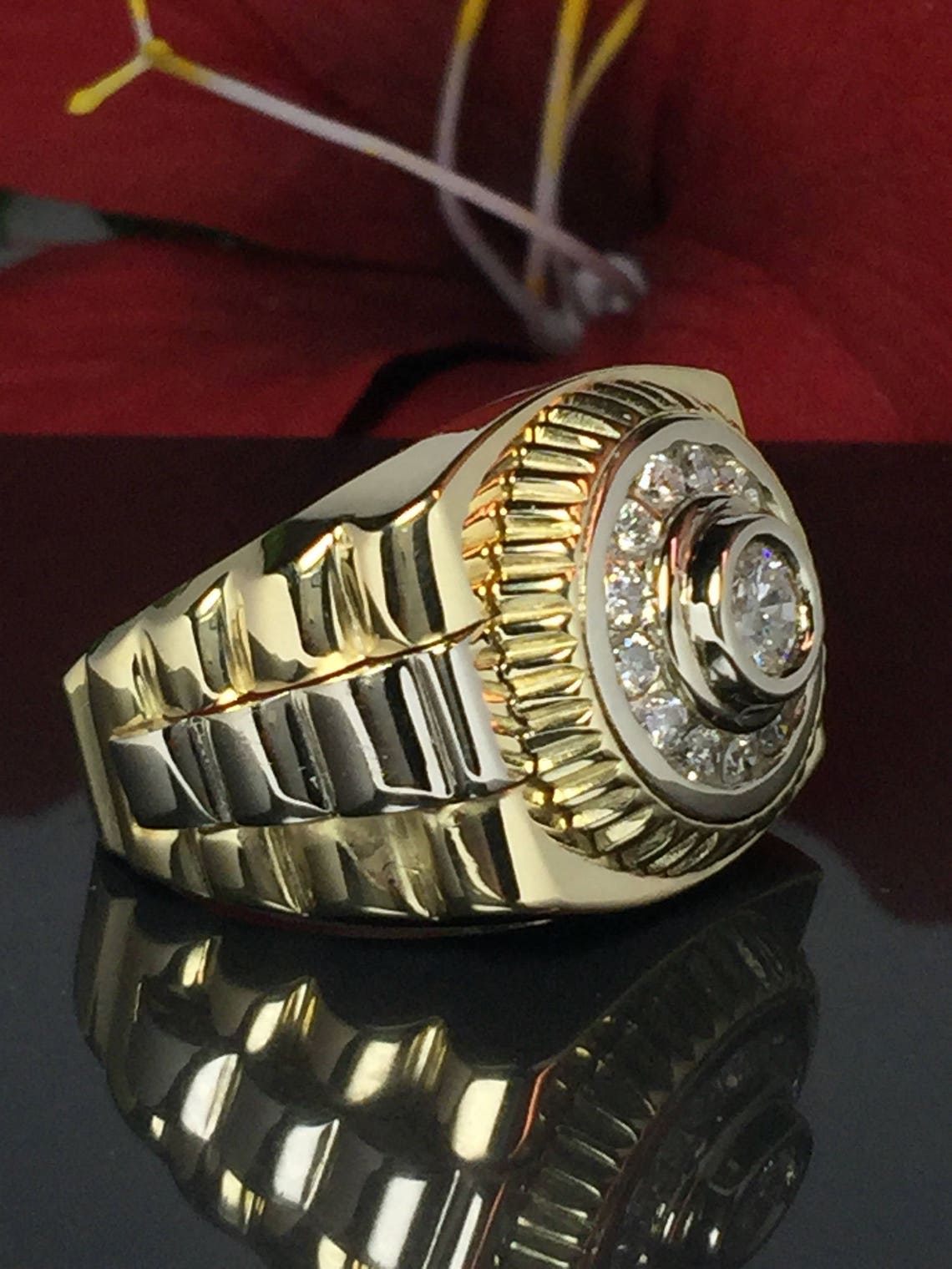 14k Gold Men's Rolex Ring Men Pinky Ring Hipster Rings Etsy