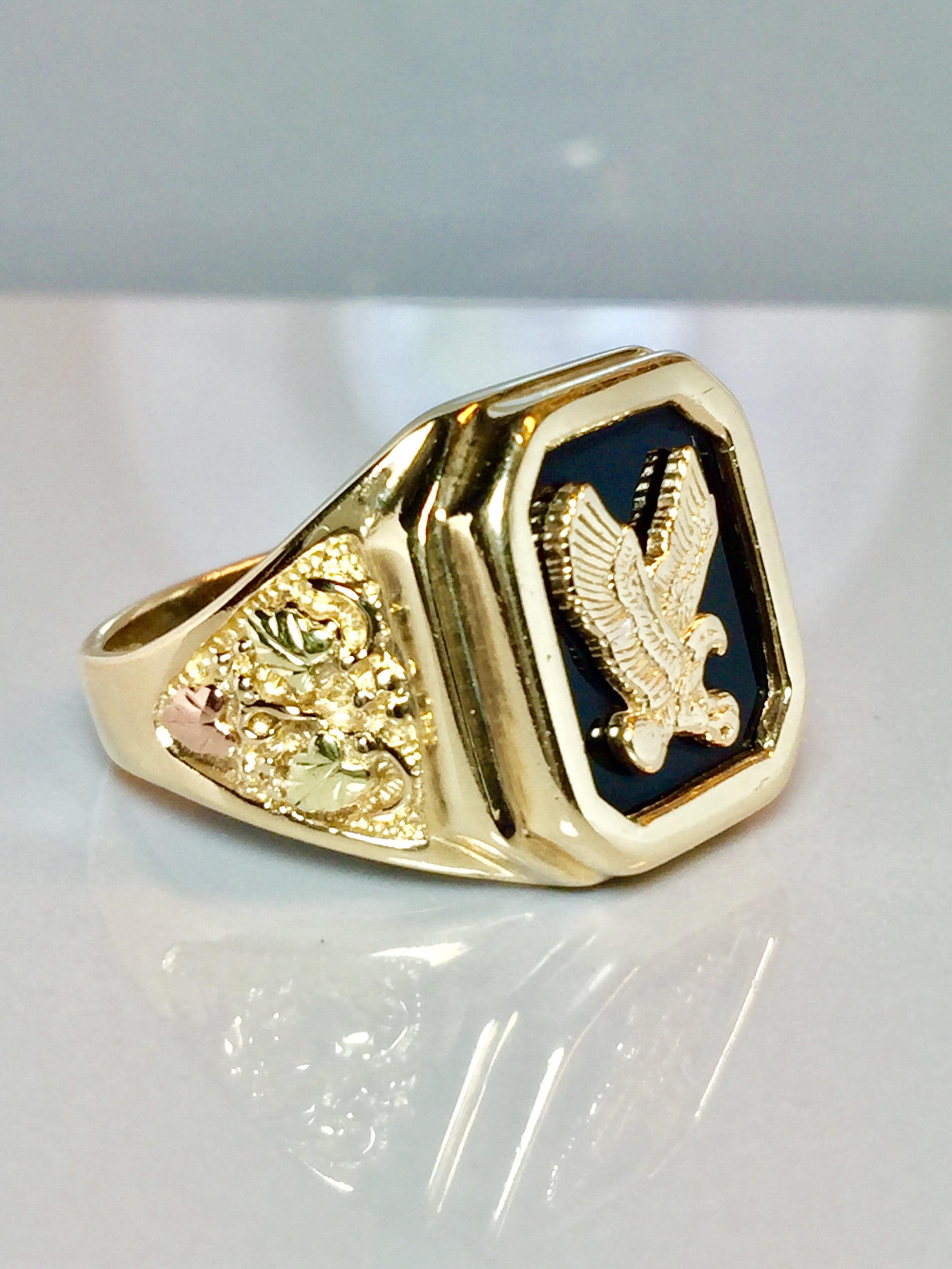 Men's Black hills gold ring Men's Eagle Rings Etsy