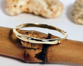 Bamboo Ring, Solid 10k/14k Gold Bamboo Ring