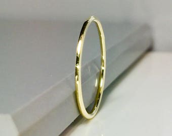 SALE 10k 14k Solid gold Ladies Rings - 1mm Gold Bands - Gold Pinky Ring - Gold Thumb Ring - Gold Midi Ring - gold Toe Ring - Gold ring Sale