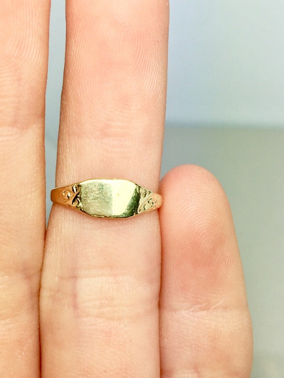 10k Solid Gold Baby Rings - Gold Signet Rings - Go